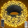 Ollny Catena luminosa per albero di Natale, 40 m, 400 LED, per esterni, alimentata a corrente con telecomando e timer, 8 modalità di luce bianca calda, per interni ed esterni, feste, balcone