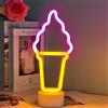 Aslanka Lampada gelato, Lampada Led Effetto Neon - Insegna al neon LED alimentata a batteria o USB - Insegne luminose per camera da letto per Natale, feste, bar