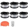 SopimusZ Bobina di ricambio per decespugliatore Black and Decker A6485 A6481 AF-30,6 m 0,2 cm con copertura per bobina e molla