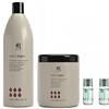 RR Set maschera capelli ristrutturante e Shampoo PROFESSIONALE capelli con argan e cheratina per capelli idrata e rigenera, trattamento capelli danneggiati professionale + 2 fiale ristrutturanti