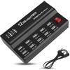 Agatige Caricatore Multiplo, 12 Porte Stazione di Ricarica USB Portatile Adattatore Hub USB 5V 10A Ciabatta Multipresa Caricatore USB Multiplo per Cellulari, Tablet e Altri Dispositivi (EU)
