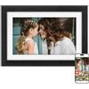 Apveelveer Cornice Digitale Legno Nero WiFi, 10,1 Frameo Portafoto Digitale 32 GB Memoria, Touchscreen IPS HD 1280 * 800, Rotazione Automatica, Condividi Foto/Video Tramite l'app Frameo, Regalo da Donna Uomo