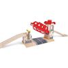 Hape Ponte Levatoio con movimento manuale - Accessorio in legno apri e chiudi compatibile con tutte le piste di treni per bambini dai 3 anni