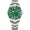 RollsTimi Orologio subacqueo meccanico automatico da uomo 40 mm in acciaio inossidabile resistente all'acqua 100M, lume C3, lunetta in ceramica, quadrante in vetro sintetico zaffiro (RT7910-Verde)