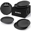 MIAMIO - Set di piatti/Set di stoviglie in ceramica stoneware - Collezione Le Papillon (Nero, 26 cm)