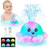 Gigilli Giocattoli da bagno a forma di polpo, giocattoli da bagno ricaricabili per bambini, giocattoli da bagno luminosi, giocattoli da vasca a pioggia per bambini,Rosa