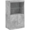 vidaXL Credenza con Luci LED Grigio Cemento 60,5x37x100 cm