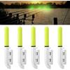 Riisoyu 5pcs Campana di Allarme di Pesca, LED Bastoncini Luminosi Impermeabili con Fibbia Impermeabili luci a Punta di Canna da Pesca Notturna con Batteria Inclusa per la Pesca in Mare, Verde