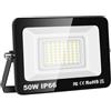 Willpower Faretto LED da Esterno 50W 5000LM IP66 Proiettore 6000K Bianco Lampada Luce di Sicurezza 85V-265V Illuminazione per Giardino Garage Cortile Patio Corridoio