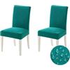 MIULEE Coprisedie con Schienale 2 Pezzi, Coprisedie Lavabili Estensibili Impermeabili, Coprisedia Universali, Moderna Soggiorno Ristorante, Verde-blu