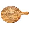 Medanouar Tagliere rotondo con manico in legno d'ulivo | utile a casa o al bar del ristorante, servire aperitivi di qualità | idea regalo di compleanno | Festa della mamma | Mamma | Regalo di festa della mamma