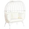 DKD Home Decor Poltrona da giardino DKD Home Decor 130 x 68 x 146 cm rattan sintetico Acciaio Bianco