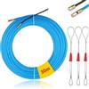 Mis.Moon Sonda Elettricista 30M, Passacavi, Tiracavi Con 3 Molla Di Guida, Spiralata Acciaio Inox, Cavo, Ø 4 mm (Blu)