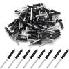 BESTYCHAO 100 pezzi rivetti ciechi in alluminio 4.8 mm x 19 mm, rivetti pop rivetti aperti, confezione da 100 - Nero