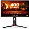AOC Gaming 24G2ZU - Monitor FHD da 24 pollici, 240 Hz, 0,5 ms, FreeSync Premium (1920 x 1080, HDMI, DisplayPort, hub USB), nero/rosso