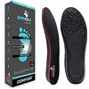 SMOU COMFORT Solette Ammortizzanti in Gel e Memory Foam da Donna e Uomo, Per Scarpe, Stivali da Lavoro o Scarpe da Ginnastica. Plantari Ammortizzazione e Supporto della Pianta e del Tallone (44-45 EU)