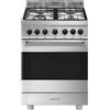 Smeg Cucina a Gas 4 Fuochi Forno Elettrico con Grill 60x60cm Inox B61GMX2 Master SMEG