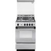 De Longhi Cucina a Gas 4 Fuochi De Longhi Forno Elettrico Grill 50x50 cm Inox SEX 554 NED