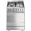 Smeg Cucina a Gas 4 Fuochi Smeg Forno Elettrico Ventilato Grill 60x60 cm CX68MF8-2