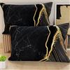 PETTI Artigiani Italiani - Coppia di Federe Cuscino 50x80 cm in Microfibra, Cuscini Arredo Camera da Letto, Divano, Salotto, Set 2 Fodere Copricuscino, Federa Marble Nero, 100% Made in Italy