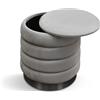 Konte.Design Pouf contenitore ARENDAL in tessuto effetto velluto grigio