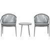 Outsunny Salotto da Giardino con 2 Poltroncine e Tavolino in Rattan pe Grigio - Outsunny