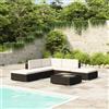 Nova Salotto da giardino con divano modulabile e tavolino + cuscini vari colori colore : Nero e Bianco