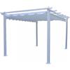 Piushopping PERGOLA 3x3 GAZEBO GIARDINO TELO POLIESTERE TETTO SCORREVOLE ALLUMINIO BIANCO