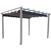 ZIK PERGOLA 3x4 GAZEBO GIARDINO TETTO TELO POLIESTERE SCORREVOLE GRIGIO ALLUMINIO