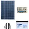 Kit solare fotovoltaico 100W 12V regolatore PWM 10A serie EU batteria 100Ah