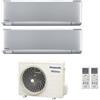 Climatizzatore Condizionatore Panasonic Dual 12+12 Inverter+ Serie Etherea Da 12000+12000 Btu Con Cu-2z50tbe R-32 Silver