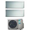Daikin Climatizzatore Condizionatore Dual 9+18 Daikin Bluevolution Stylish Silver 9000+18000 Btu Con 2mxm50m Gas R-32 Wi Fi