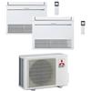 Mitsubishi Electric Climatizzatore Condizionatore MITSUBISHI Dual Split PAVIMENTO 9+9 serie MFZ-KT Inverter con MXZ-2F42VF R-32 WI-FI OPTIONAL 9000+9000 A+++/A++