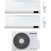 Samsung Climatizzatore Condizionatore Samsung Dual Split Inverter Serie Windfree Elite 9000+12000 Con AJ050TXJ2KG/EU R-32 Wi-Fi 9+12 A+++/A++