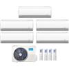 Midea Climatizzatore Condizionatore MIDEA Penta Split serie BREEZELESS+ inverter da 9000+12000+12000+12000+12000 con M5O-42FN8 -Q R-32 Wi-Fi Integrato 9+12+12+12+12 A++/A+