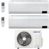 Samsung Climatizzatore Condizionatore Samsung Dual split Inverter serie Windfree elite Da 7000+12000 Btu Con AJ050TXJ2KG/EU Gas R32 7+12 A+++/A++
