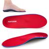 Popzoom Solette per sperone del tallone Solette ortopediche - Solette ortopediche per piedi piatti, soletta per scarpe con fascite plantare (EU47-48,Rosso)