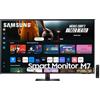 Samsung Smart Monitor M7 (S43DM702), Flat 43'', 3840x2160 (UHD 4K), Smart Hub con app di streaming, Office 365, Gaming Hub, Speaker integrati, Telecomando, WiFi, HDMI, USB-C