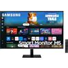 Samsung Smart Monitor M5 (S27DM502), Flat 27'', 1920x1080 (Full HD), Smart Hub con app di streaming, Office 365, Gaming Hub, Speaker integrati, Telecomando, WiFi, HDMI, USB