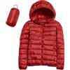 Eauptffy Giacca Con Cappuccio, Jacket Termici Casual Giubbino Basic Cerniera a Zip Giacca Design Trapuntato, Invernale Piumino Inverno Effetto Piumino, Activewear Passeggiata