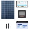 Kit solare fotovoltaico 100W 12V regolatore PWM 10A serie LS batteria AGM 100...