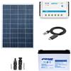 Kit solare fotovoltaico 100W 12V regolatore PWM 10A serie LS batteria AGM 100...