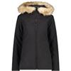 CMP (TG. 42) CMP - Giacca in softshell da donna con cappuccio fisso, Nero, 42 - NUOV