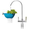 YUMILI Rubinetto, Rubinetto da Cucina in Acciaio Inossidabile 1/4'' Doppi Fori Rubinetto per Lavello Cromo Osmosi Inversa RO Filtro per Acqua Potabile per Bagno Cucina