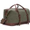 BAOSHA HB-14 Borsone da Viaggio per Sport di tela e pelle sintetica Unisex (Verde)