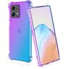 BORYA Silicone Cover per Motorola Moto G84 5G, Trasparente Ultra Sottile Antiurto Morbida Setoso TPU Bumper Custodia, Elegante Colorato Gradiente Antigraffio Case, Viola/Blu