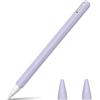 FINTIE Custodia Compatibile con Apple Pencil Pro e Apple Pencil 2ª Generazione, Protettivo Tappo Holder in Silicone Custodia Accessori con 2 Pennino Covers, Lilla Viola