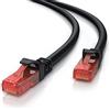 CSL-Computer CSL - 25cm Cavo di Rete di Alta qualitá - Cat.6 Ethernet Gigabit LAN RJ45-10 100 1000 Mbit s - Cavo Patch - UTP - Compatibile con Cat.5 Cat.5e Cat.7 - Nero da 25 Centimetri