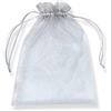 PLECUPE 100 Pezzi Sacchetti Confetti,Sacchetti Organza 20x30 cm Sacchetti Regalo in organza con Coulisse per Matrimonio,Natale,Bomboniere,Compleanno,Caramella, Gioielli, Festa, Battesimo-Grigio