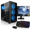 Megaport Completo PC Gaming AMD Ryzen 5 4500 - GeForce RTX3050 6Go - 24" Schermo - SENZA sistema operativo - 16GB DDR4 - 1TB M.2 SSD - Tastiera/Mouse - pc da gaming